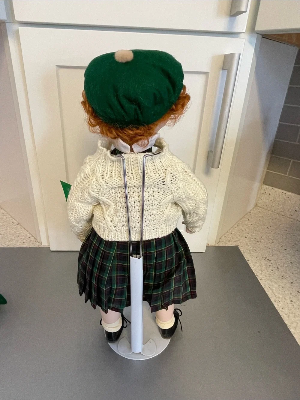 Vtg -17” by Kathy Barry Hippensteel  Porcelain Doll Molly w/Jester Doll -Display